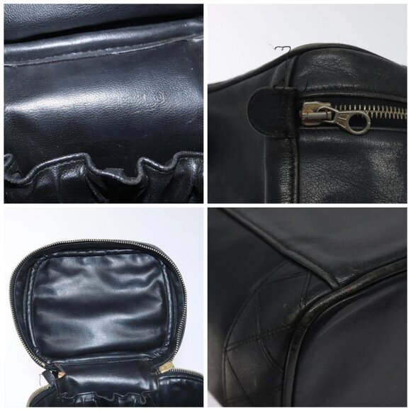CHANEL Vanity Pouch Lamb Skin Black Gold CC - Picture 12 of 14